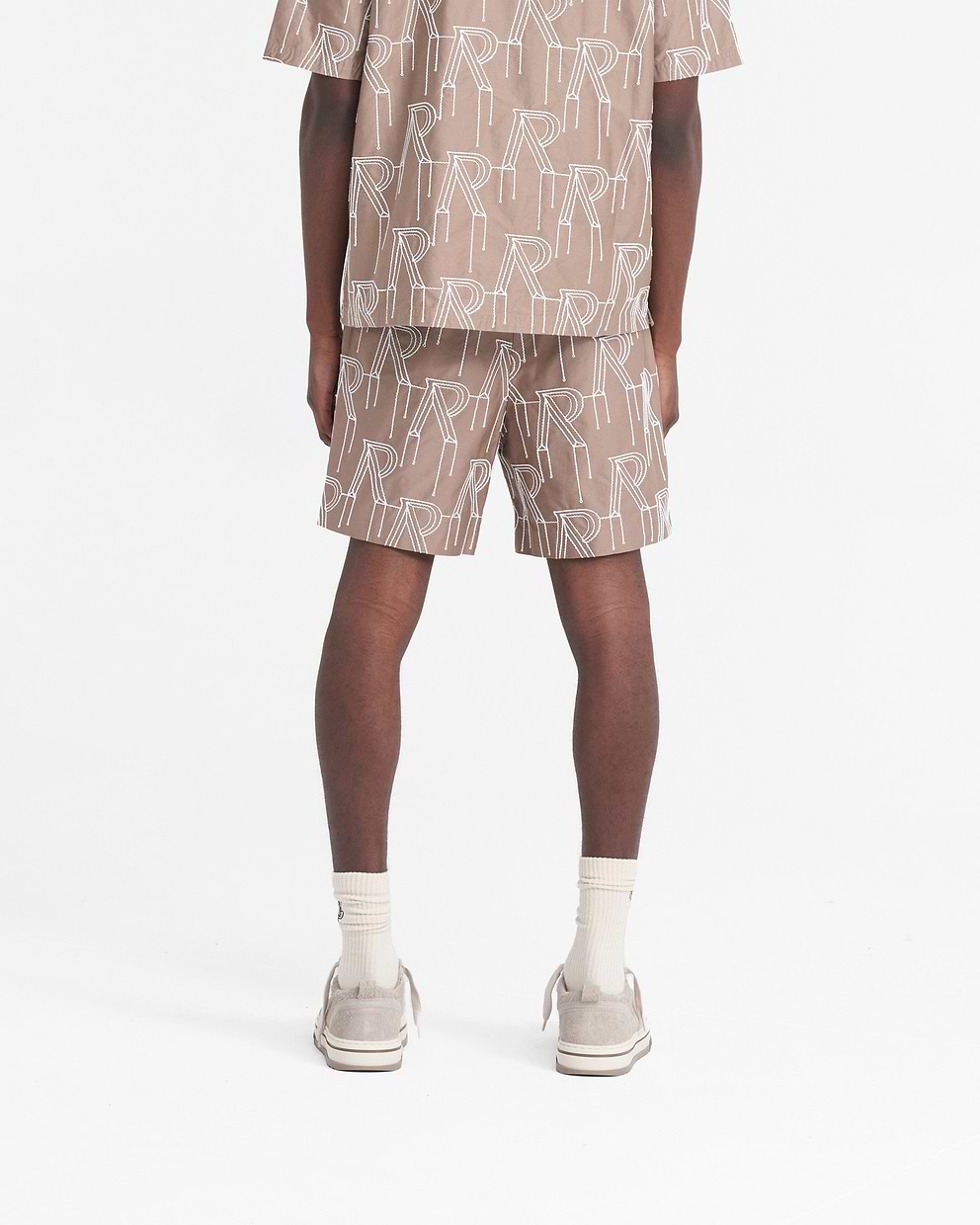 Embroidered Initial Tailored Short - Washed Taupe